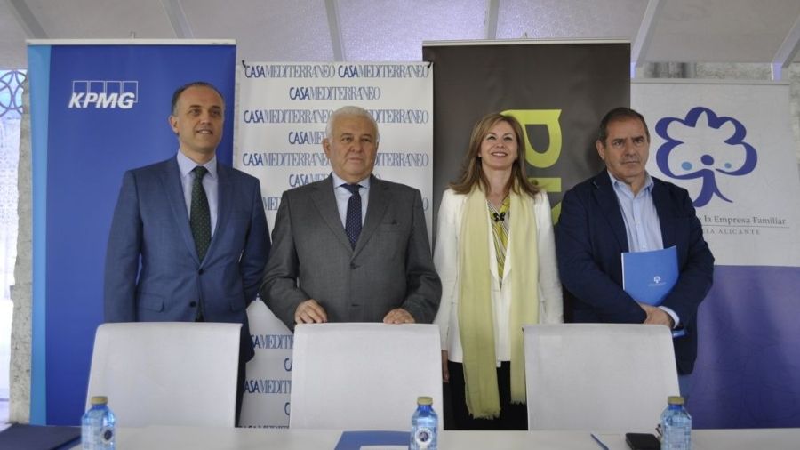 Miguel Ángel Paredes, Francisco Gómez, Olga García y Javier Hergueta en la rueda de prensa celebrada en Casa Mediterráneo - Foto: María Gilabert / Revista Casa Mediterráneo.