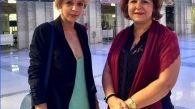 Las escritoras Houda Darwish y Mokthar Amel Ayari.
