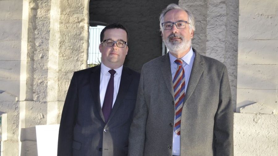 Tomás López Vilariño y Pedro Calvo Sotelo en Casa Mediterráneo - © María Gilabert / Revista Casa Mediterráneo.