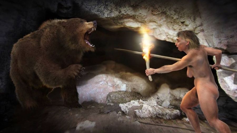 “Si un oso entrara en tu cueva… ¿te pondrías a recoger bayas?” - Ilustración de José Antonio Peñas / SINC.