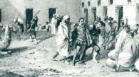 Un grabado del cautiverio de Cervantes en Argel.