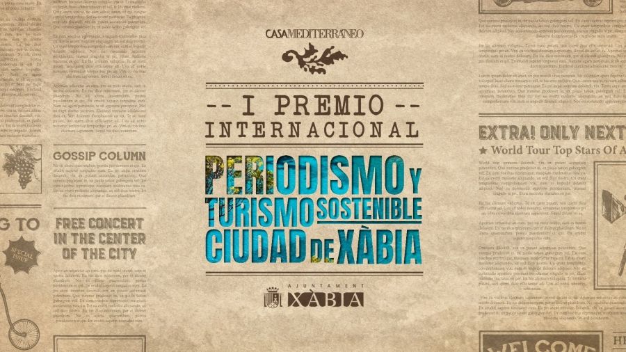 Cartel del I Premio de Periodismo y Turismo Sostenible Ciudad de Xàbia.
