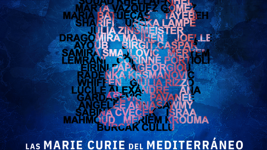 Cartel de la exposición "Las Marie Curie del Mediterráneo".