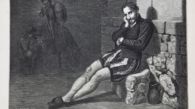 Cervantes en la prisión imaginando el Quijote, obra de V. Barneto.
