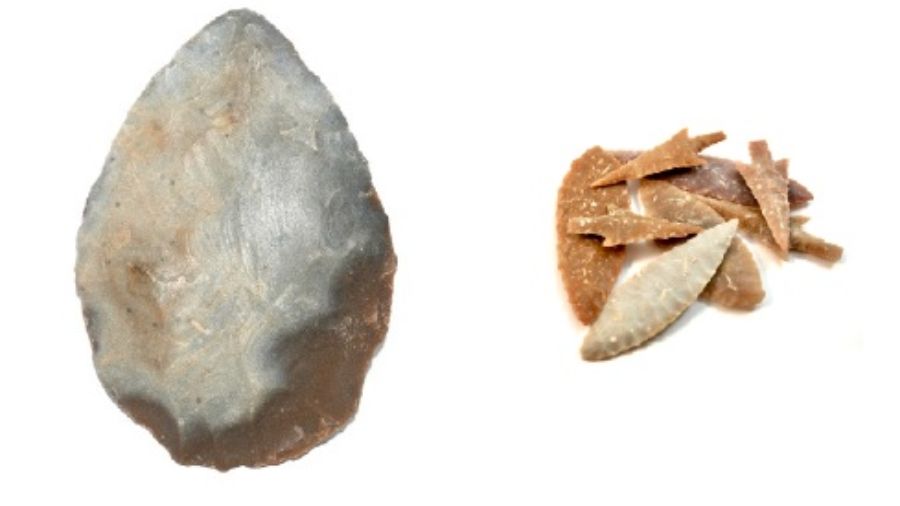 Herramientas de piedra usadas en la Prehistoria.