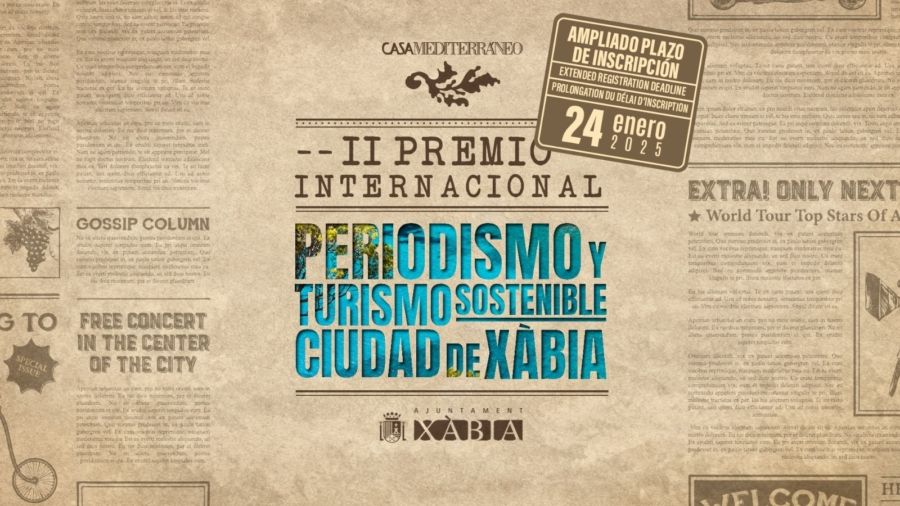 Cartel del II Premio de Periodismo y Turismo Sostenible Ciudad de Xàbia.
