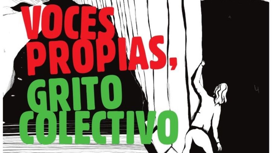 Fragmento del cartel de la exposición sobre el cómic palestino.