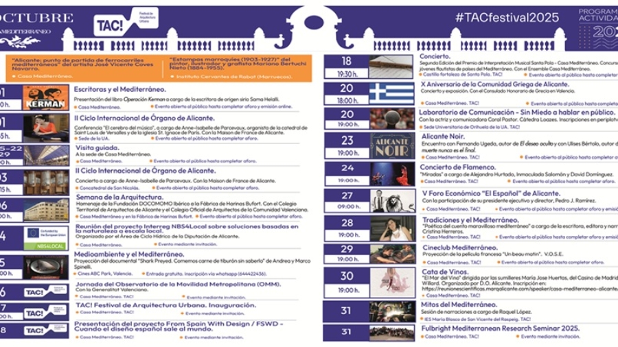 Programación del mes de octubre en Casa Mediterráneo.